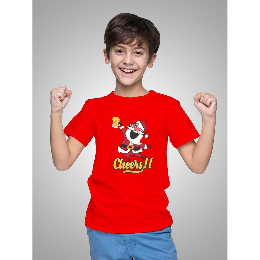 Santa Cheers To Xmas Kids Tshirt